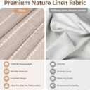 Seenus Boho Farmhouse Shower Curtain Heavyweight with Tassels, 72 x 84 Inch Extra Long Taupe Linen Textured Fabric Shower Curtain for Bathroom, Tan and White Striped Bath Dcor Curtain Water Repellent