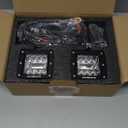 Auxbeam 6 Modes Amber White Series LED Cubes, 3Inch 72W LED Pods Dual Color Off-Road Strobe Lights, Spot Flood Combo Driving Offroad Ditch Lights Flashing Warning Functional, Pair