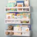 NATURE SUPPLIES Set of 3, 23.1" Whitewashed Floating Shelves for Wall, Kids Bookshelf for Bedroom, Nursery Storage, Decorative Wall Shelves for Kids Rooms, Modern Nursery Dcor, Space-Saving Design