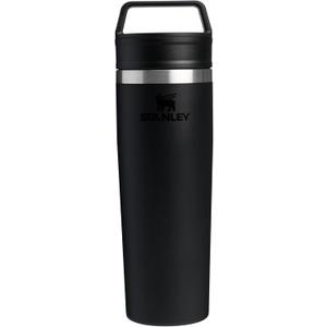 STANLEY Cafe To Go Travel Mug 20 oz | Leakproof Two-Part Drink Through Lid | Tumbler Cup for Coffee, Tea and Drinks | Insulated Stainless Steel Coffee Mug | BPA-Free | Black 2.0