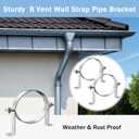 6 Inch B Vent Wall Strap Round Gas Vent Pipe Strap Adjustable Wall Strap Round Gas Vent Pipe Strap for Metal Pipes, Plastic Ventilation Pipes, Chimney Pipes, Drainage Pipes (4 Pcs)