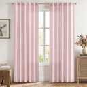 MIULEE Faux Linen Curtains 84 Inch Length 2 Panels Natural Light Pink Semi Sheer Curtain with Back Tab Rod Pocket, Light Filtering Window Privacy Burlap Drapes for Living Room Bedroom 42W x 84L