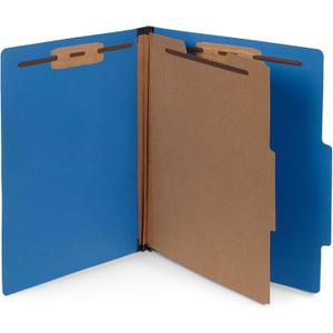 10 Dark Blue Classification Folders - 1 Divider - 2 Inch Tyvek Expansions - Durable 2 Prongs Designed to Organize Standard Medical Files, Office Reports - Letter Size, Dark Blue, 10 Pack