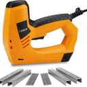 Hoteche Electric Brad Nailer/Stapler - 2-in-1 Power Staple Gun & Nail Gun for Woodworking & Upholstery - Includes 100Pcs 19/32-Inch Brad Nails & 400Pcs 3/8-Inch Staples