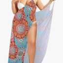 Plus Size Spaghetti Strap Cover Up Beach Backless Wrap Long Dress, S