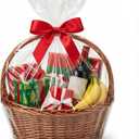 ETIONFUN Cellophane Bags 24x30 Inches, Clear Cellophane Wrap for Holiday Gift Baskets, Large Plastic Wrap 10Pcs (No ribbon Included)