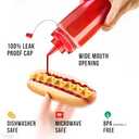 Norcalway 12 oz Condiment Squeeze Bottles for Sauces - Leak Proof Oil, Syrup, Dressing Squirt Bottles - 3 Pack