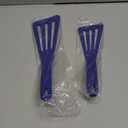 HOTEC 600 Heat Resistant Silicone Slotted Fish Turner Spatula Set, BPA Free Kitchen Cooking Spatulas, for Non Stick Cookware Dishwasher Safe Classic Blue, set of 2