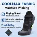 Busy Socks 3 Pack Mens Low Cut Cotton Moisture Wicking Lightweight Breathable Comfy Running Jogging Ankle Sport Coolmax Socks for Women Sweaty Feet, Large, Black