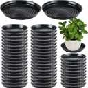 50 Packs 14 Inches Large Plant Saucers for Indoor Outdoor Use Heavy Duty Plastic Plant Plate Dish for Planter Bulk Round Flower Pot Drip Trays to Catch Water 4 to 20 Inch, Black