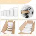 Fivenl 5 Pcs Metal Pleated Cylinder Pedestal Stands for Party, Heavy Duty White Round Cake Pedestal Stand Flower Plant Display Plinth Pillars for Wedding Birthday Event Decor