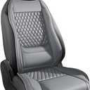 Premium Perforated Napa Leather Car Seat Covers Semi Universal Fit with Lumbar Support, Storage Bag for SUV Sedan Truck (Gray, Front Row Single seat)
