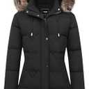 TYBBNY Women's Winter Coat Waterproof Long Insulated Parka with Detachable Hood - Fleece Lined, Windproof, Multiple Pockets Winter Jacket for Cold Weather & Outdoor Activities, Size L