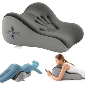 Memory Foam Wedge Pillow, Contoured Firm 50D Support, Double Grey