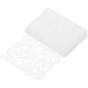MECCANIXITY 6 Inch Wide 5 Yard Lace Ribbon Floral Pattern White Lace Trim Ribbon for Sewing Making,and DIY Crafts,Gift Wrapping,Wedding Decor