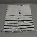 2 x ZESICA Women's Casual Striped Tops Short Sleeve Crew Neck Ribbed Knit T Shirts Comfy Loose Basic Pullover Sweater (White, M)