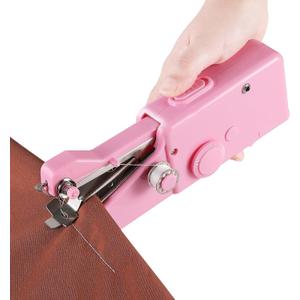 Handheld Sewing Machine for Beginners Portable Electric Pink Hand Held Sewing Machines Kit for Adults Kids Girls 8-12 Mini Samll Included Manual and Accessories Sewing Hem and Quick Stitching