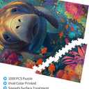1000 Piece Puzzle for Adults Manatee and Coral Reef Jigsaw Puzzle for Relaxing Home Decor and Gift Beautiful Underwater Sea Life Scene for Puzzle Lovers