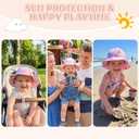 Durio UPF 50+ Baby Sun Hat - Wide Brim Beach Bucket Hats for Infant Girls 0-4T, Outdoor Summer Hat for Newborn to Toddler (Pink, L)