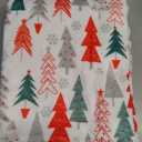 Christmas Fitted Crib Sheet - Holiday Winter Cartoon Christmas Tree Pattern, Standard Mattress Sheet for Toddler Bed, 28" x 52", Multicolor