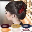RC ROCHE ORNAMENT 6 Pcs French Concord Hair Clip Curved Thick or Thin Hair for Women No Slip Strong Grip Hold Side Slide Volume Claws Lay Down Clips Hair Bun Updo Clamp, Large Classic Multicolor (1 Count (Pack of 6))