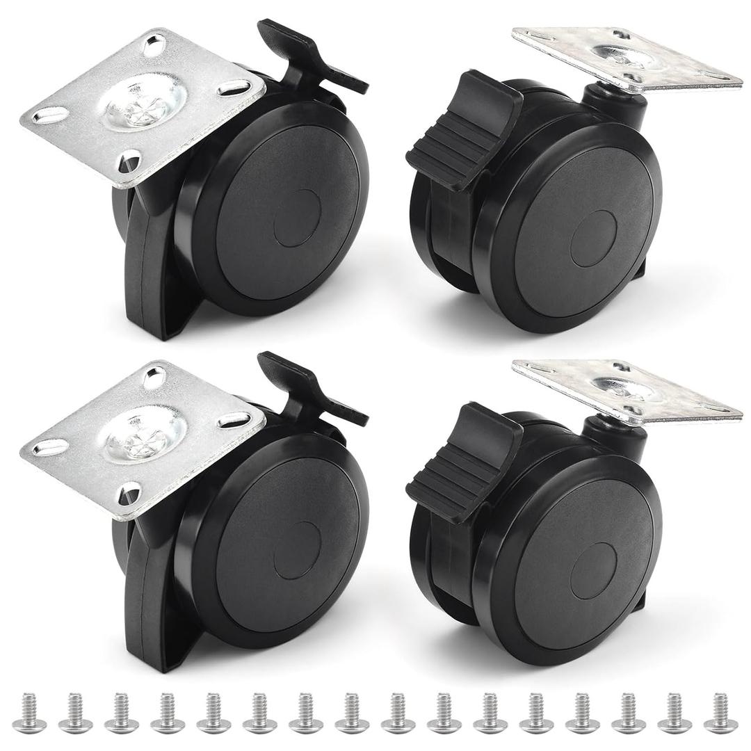 4 Pack 69828 69827 Locking Caster/Grill Wheels for Weber Spirit 200/300 Series Gas Grills (2013 and Newer) with Up Front Controls for Weber E-310 E-210 Grill Wheels Replacement Parts