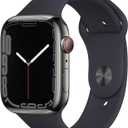 Apple Watch Series 7 (GPS + Cellular, 45MM) Graphite Stainless Steel Case with Midnight Sport Band