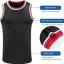 2 x YWIES Plain Basketball Jersey, Blank Team Uniform, Hip Hop Hipster Short Sleeveless Active Shirts (Black, XXL)