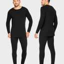 100% Merino Wool Base Layer Mens, Soft Thermals Underwear, Top and Bottom SetWarm Long Johns Sets for Winter (S-2XL) (Black, M)
