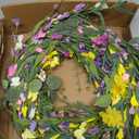 LLZLL Spring Decorations for Home 22" Spring Wreath Artificial Summer Wreaths with Eucalyptus Leaf Lavender and Daisy for Easter Indoor Outdoor Home Festival Celebrations