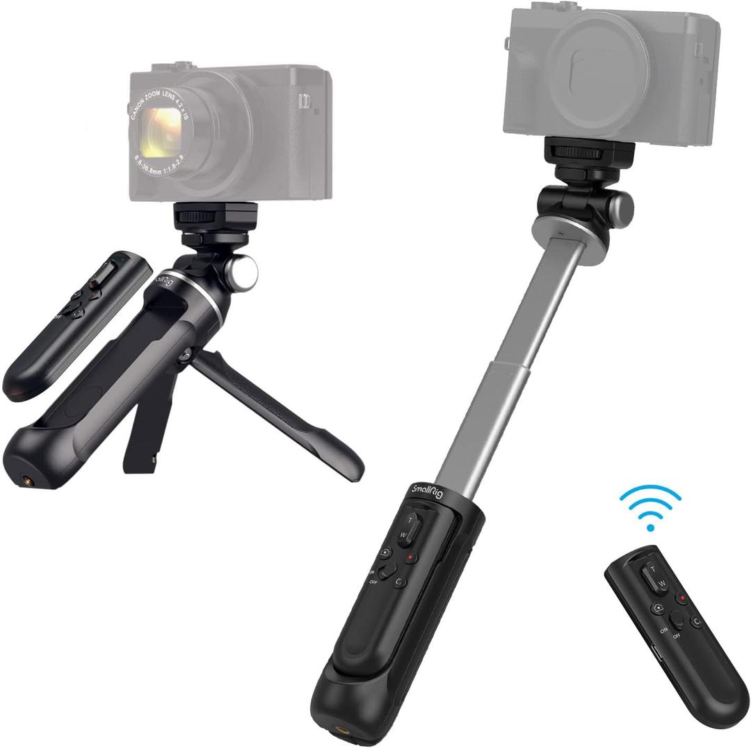 SmallRig SR-RG1 Extendable Remote Wireless Camera Shooting Grip, Vlog Tripod Selfie Stick for Sony A6700, ZV-E10, ZV-E1, ZV-1 II, RX100 VII, A6600, A6400, for Canon M50, G7X, Photo/Video/Zoom - 3326