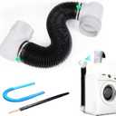 2026 Upgrade Dryer Vent Hose for Tight Space, Dryer Vent Hose Kit, 90 Degree Dryer Vent Elbow with Dual Silicone Seal Connector, Dryer Cleaning Kit, High Sealability, Dryer Vent Vacuum Hose Attachment