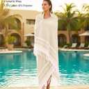 Yongoes Oversized Turkish Beach Towel Blanket Cotton Giant XL Sandproof Towels Huge Linen XXL Extra Large Big Throw Quilt Blankets for Adults Cloud Travel Camping Glamping Accessories Essentials