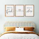 Set of 3 Framed Farmhouse Give it to God and Go to Sleep Signs 11x14 Above Bed Wall Decors for Bedroom Wood Signs (11x14 inches, Brown)