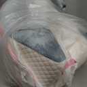 Knee Wedge Pillow for Post-Surgery Recovery-Leg Elevation Support for Sleep Position, Alleviating Lower Back & Hip Pain Enhancing Circulation in Ankles Legs Triangle Pillow with Removable Cover (21.6*17.8*6.9 Inch for height over 5'3", White & Gray)