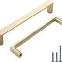 10 Pack 5 Inch(128mm) Kitchen Cabinet Handles Brushed Gold Cabinet Pulls Kitchen Cabinet Hardware Drawer Pulls for Dresser Cupboard Wardrobe, 5"/128MM Hole Center, 10 Pack, Brushed Gold