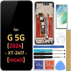 Screen Replacement LCD Display Touch Digitizer Assembly with Frame for Motorola Moto G 5G 2024 XT2417 XT2417-1 XT2417-6 XT2417D 6.6"