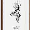 Yaetm 20x24 Picture Frame Matted to 16x20, Walnut Brown, Solid Wood 20x24 Frame for Gallery Wall, Photos, Posters & Art Prints, Horizontal and Vertical Wall Mount (2 pack, Walnut)