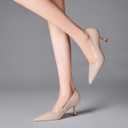 Women's Closed Toe High Heels Dress Pointed Toe Wedding Classic Pumps Daily Shallow Mouth Shoes Stilettos Party Prom Work Formal Shoes Office Event Comfort Heels (10, Nude)