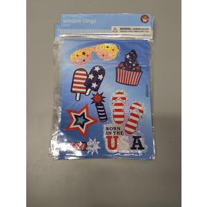 8 Sheets Small Party of Window Clings Decorations, Patriotic American Flag for Glass Windows Born USA,USA Red White Blue Decor