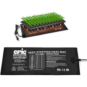 Epic Gardening Seedling Heat Mat for Plants  High-Performance 20W Heavy-Duty PVC Heating Mat for Seed Germination, Plant Growth, & Fermentation | Durable & Reliable Warmth for Indoor Gardening