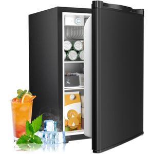 Antarctic Star 2.56 Cu.ft Single Door Compact Refrigerator with Mini Freezer, Adjustable Temperature Control with Removable Glass Shelves, Perfect for Homes, Offices, Dorms, Black