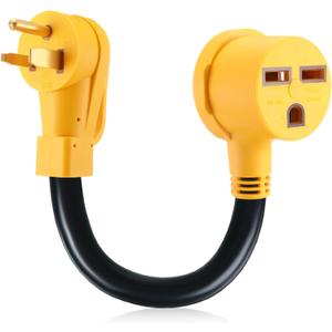 4 Prong to 3 Prong Dryer Adapter Compatible with NEMA 6-50P to 6-30R 240V 50 Amp Male Plug 30 Amp Female Receptacle Heavy Duty Dryer Plug Adapter Generator EV Charger Cord Power Adapter, ETL Listed