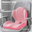 Ergonomic Seat Cushion, Office Chair Seat Cushions with L-Shaped Integrated Design, Memory Foam Orthopedic Cushion with Coccyx Hollow, Lumbar Support & Tailbone Pain Relief for Long Sitting (Pink)