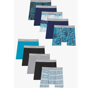 Hanes Boys' Underwear, Boxer Briefs for Boys and Toddlers, Soft Cotton, 10 Packs L