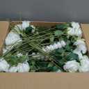 Jexine 100 Pieces Artificial Roses Flowers Bulk, Long Stem Realistic Fake Silk Roses Bouquet for Table Centerpiece Vases Wedding Party Kitchen Decor(White)