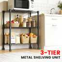 Xcity Storage Shelves, 3 Tier Heavy Duty Metal Shelving Unit with Wheels, 1050 LBS Adjustable Steel Wire Shelf for Commercial, Pantry, Kitchen, Garage, 14" D x 24" W x 30" H, Black