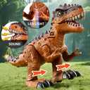3 x 3 Pack Walking Dinosaur Toys for Kids 3-5 5-7 Years Old, Simulated Tyrannosaurus Brachiosaurus Triceratops with Sound & Light, Birthday Gifts Dino Toy for Toddlers Boys Girls 3 4 5 6 7 8 Years