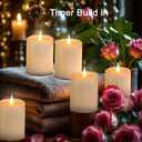 Flickering Flameless Candles with 3D Moving Flame, Real Wax Battery Operated Candles with Timer and Remote, Last 600+ Hours, 3" x 4" LED Fake Candles for Home Wedding Christmas Decor, 2 Pack