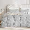 JELLYMONI Duvet Cover Queen Size Light Grey - 3PCS Boho Duvet Cover Set Plaid Microfiber Tufted Bohemian Jacquard Knit Textured Comforter Cover 9090in Rhombic Geometric Pattern Zipper Corner Tie